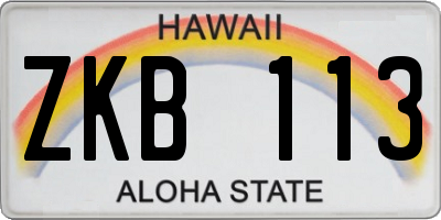 HI license plate ZKB113