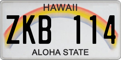 HI license plate ZKB114