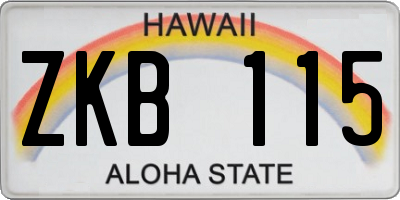 HI license plate ZKB115