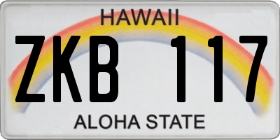 HI license plate ZKB117