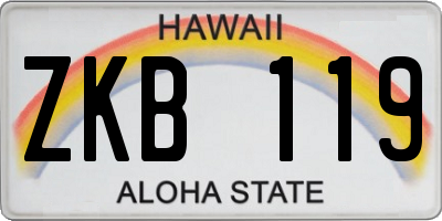 HI license plate ZKB119