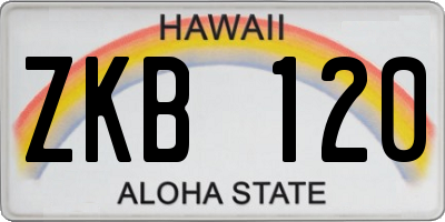 HI license plate ZKB120