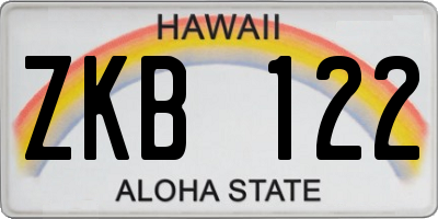 HI license plate ZKB122