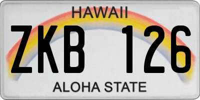 HI license plate ZKB126