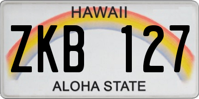 HI license plate ZKB127