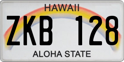 HI license plate ZKB128