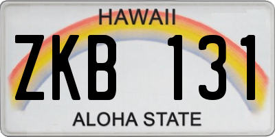 HI license plate ZKB131