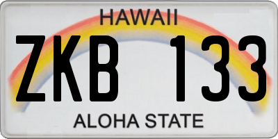 HI license plate ZKB133