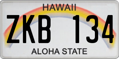 HI license plate ZKB134