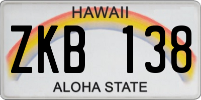 HI license plate ZKB138