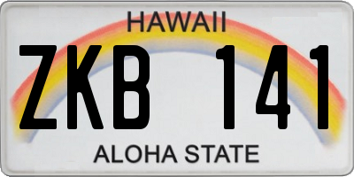 HI license plate ZKB141