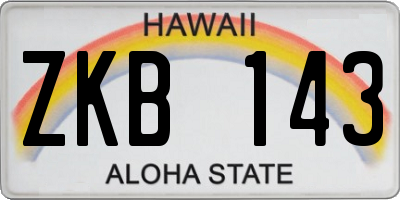 HI license plate ZKB143