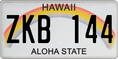 HI license plate ZKB144
