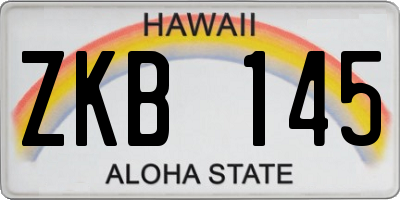 HI license plate ZKB145