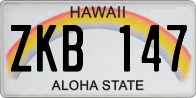 HI license plate ZKB147