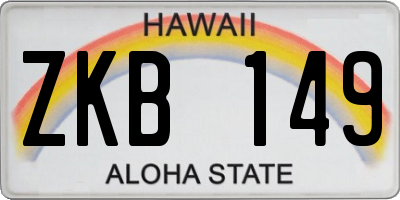 HI license plate ZKB149
