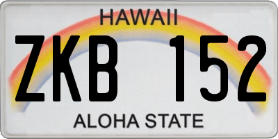 HI license plate ZKB152