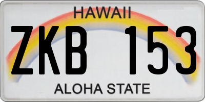 HI license plate ZKB153