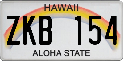 HI license plate ZKB154
