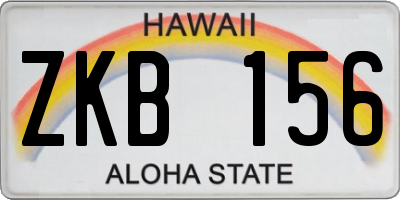 HI license plate ZKB156