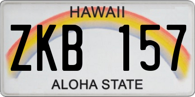 HI license plate ZKB157