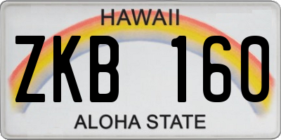 HI license plate ZKB160