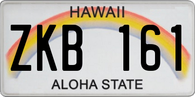 HI license plate ZKB161