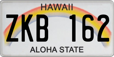 HI license plate ZKB162