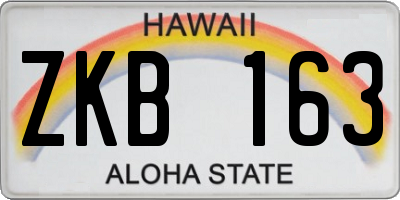HI license plate ZKB163