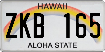 HI license plate ZKB165