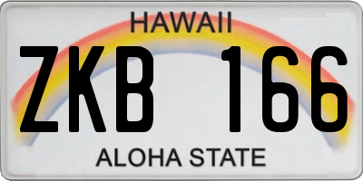 HI license plate ZKB166