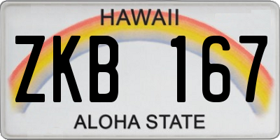 HI license plate ZKB167