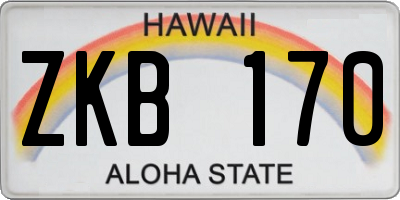 HI license plate ZKB170