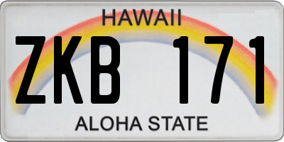 HI license plate ZKB171