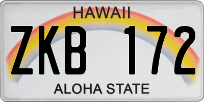 HI license plate ZKB172
