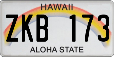 HI license plate ZKB173