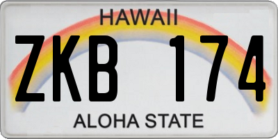 HI license plate ZKB174