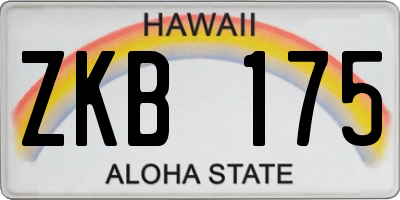 HI license plate ZKB175