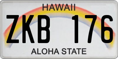 HI license plate ZKB176