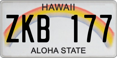 HI license plate ZKB177