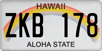 HI license plate ZKB178