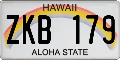 HI license plate ZKB179