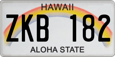 HI license plate ZKB182