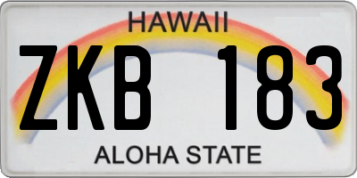HI license plate ZKB183