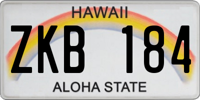HI license plate ZKB184