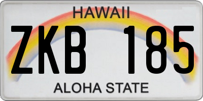 HI license plate ZKB185