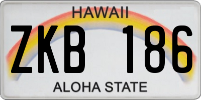 HI license plate ZKB186