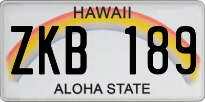HI license plate ZKB189