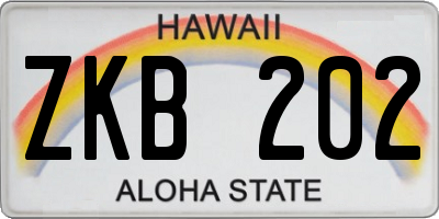 HI license plate ZKB202