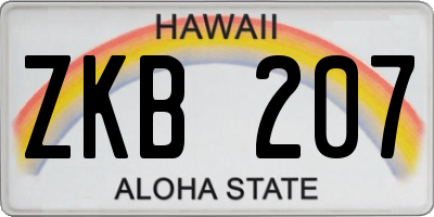 HI license plate ZKB207